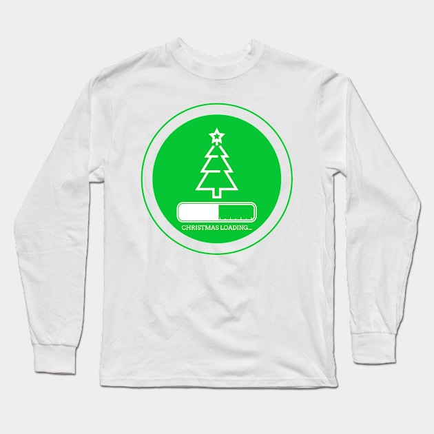 Loading... Christmas Tree xmas Festive Holiday Costume Green Secret Santa Gift Artwork Long Sleeve T-Shirt by Created by JR